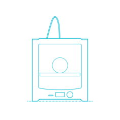 Digital 3D Printers Ultimaker 2 Plus Simple Line Art Svg Vector, Free Vectors File